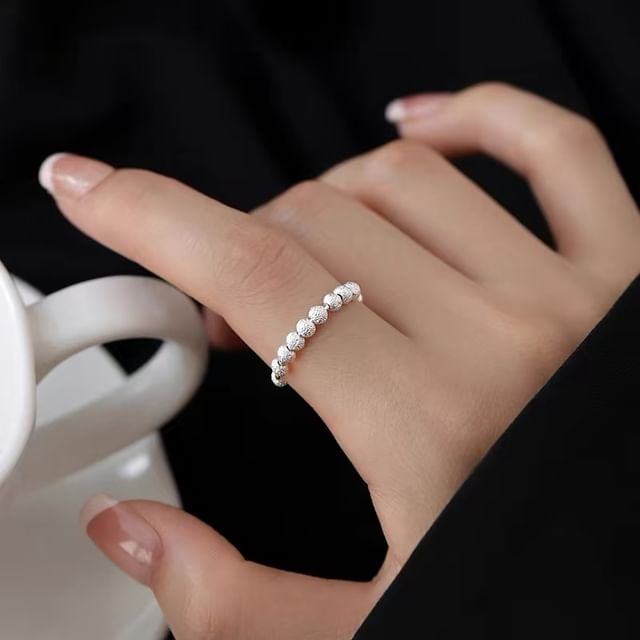 Toinianimos-Bead S925 Sterling Silver Open Ring