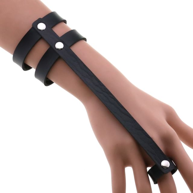 SURELIN-Faux Leather Ring Bracelet