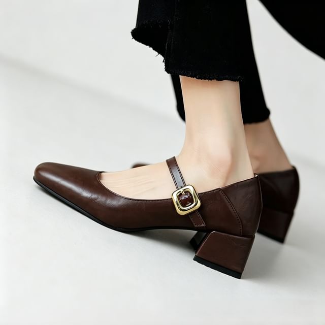 Cinnabelle-42 Square Toe Mary Jane Pumps