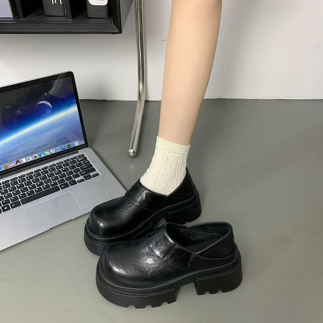 Nikao-Faux Leather Platform Loafers