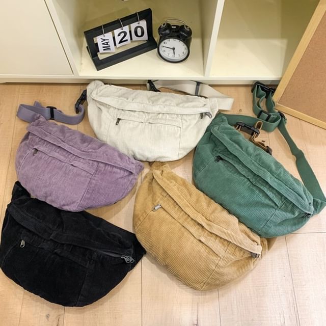 Melois-Plain Corduroy Belt Bag