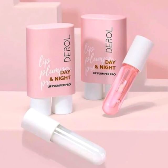 DEROL-2 in 1 Day Night Lip Plumper Oil Pro - Óleo Labial Volumizador 2 em 1 Dia e Noite Pro-4 Ml X 2