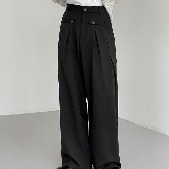 DAZO Studios-Plain Loose Fit Dress Pants