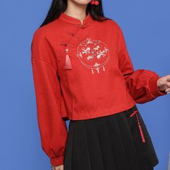 Snow Angel - 繡花泡泡袖旗袍上衣 Snow Angel - 繡花泡泡袖旗袍上衣