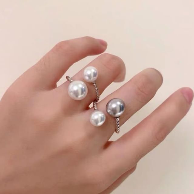 Gemsha-Faux Pearl Open Ring