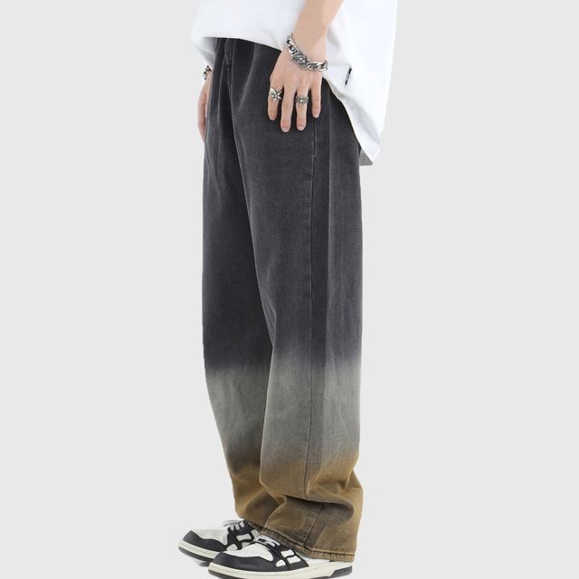 INStudio-Gradient Wide Leg Jeans
