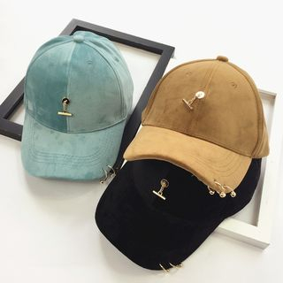 FROME-Ring Detail Velvet Baseball Cap