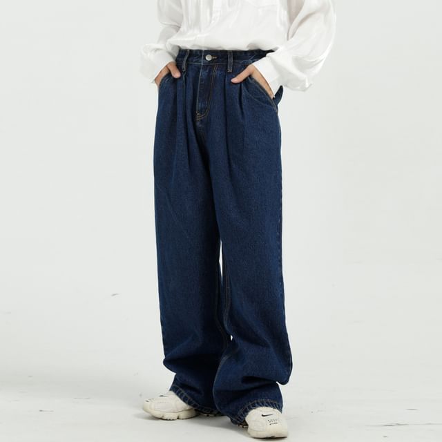 DragonRoad-High Waist Wide Leg Jeans
