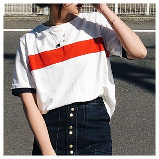 MISS YOYO Stripe Short-Sleeve T-shirt | YesStyle
