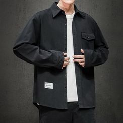 Moarit - Plain Flap-Pocket Long-Sleeve Shirt Moarit - Plain Flap-Pocket Long-Sleeve Shirt