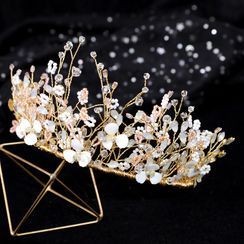 Suaylla - Wedding Set: Flower Tiara + Ear Clip