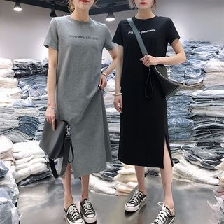 Frigga Short-Sleeve Lettering Midi T-Shirt Dress Sale