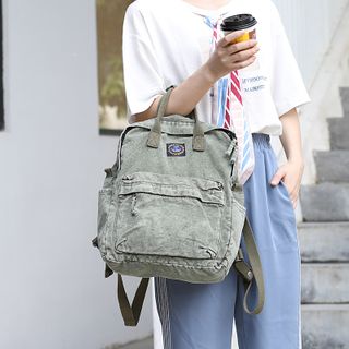 distressed canvas backpack