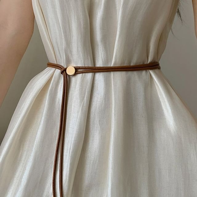 Rofuka-Faux Leather String Belt