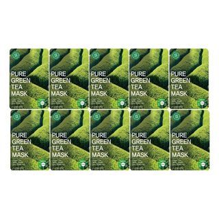 TOSOWOONG - Pure Green Tea Mask Pack 10pcs