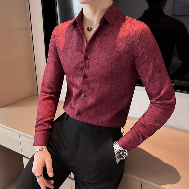 Blueforce-Long-Sleeve Jacquard Shirt