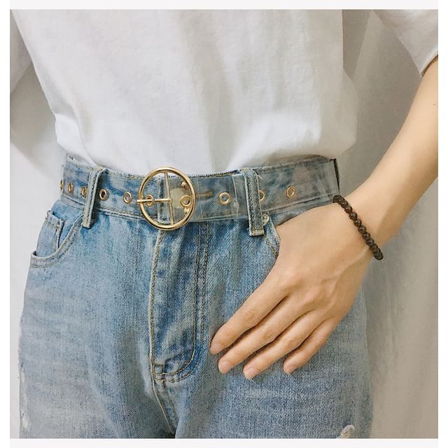 Tanee - Geometric-Buckle Transparent Belt | YesStyle display picture 3