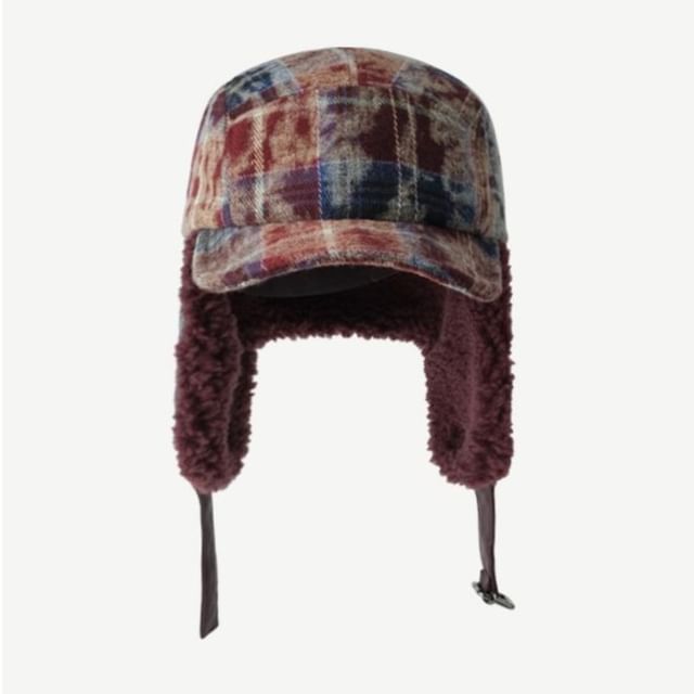 HARPY-Fleece Plaid Trapper Hat