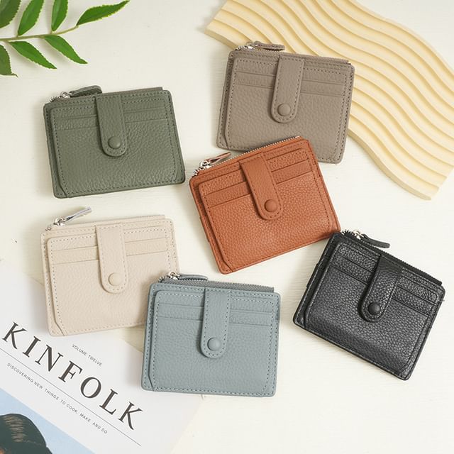tablarosa-Plain Genuine Leather Card Holder