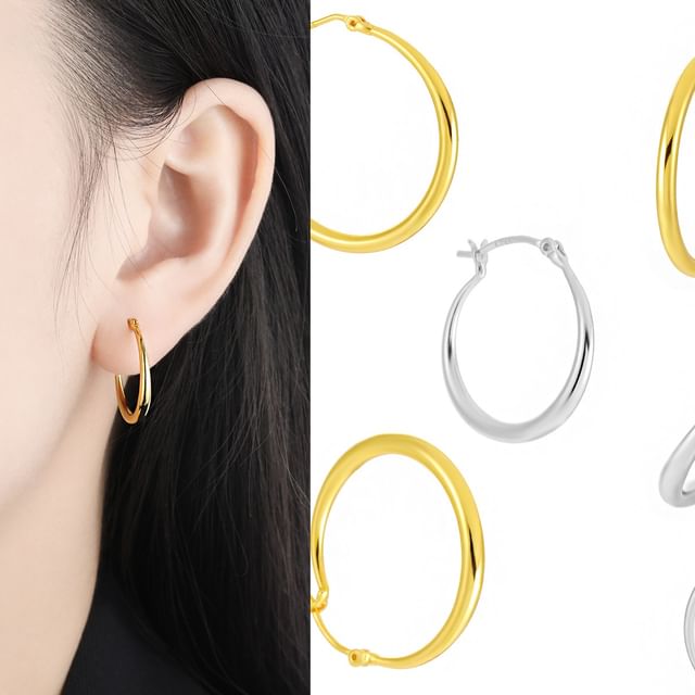 Phoenoa-925 Sterling Silver Hoop Earring