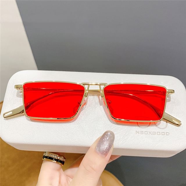 Aisyi-Square Metal Frame Sunglasses