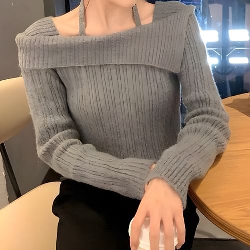 Cold shoulder hotsell long sleeve sweater