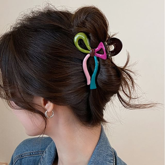 Jael-Color Block Bow Hair Claw