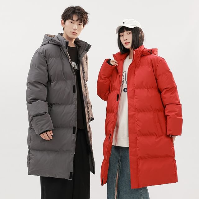Bay Go Mall-Couple Matching Zip-Up Padded Long Coat