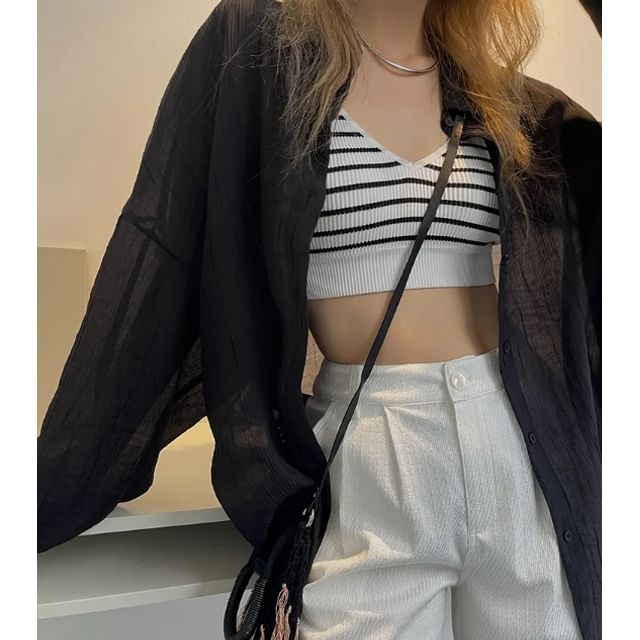 Bolgivy-Striped Cami Top
