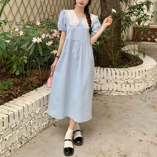 blue and gray dress A-line Gray Blue Off The Shoulder Long Prom Dress Party Dress PSK268 US6 / Custom Color