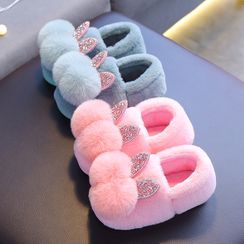 Doradas - Kids Cartoon Pompom Fleece Slippers Doradas - Kids Cartoon Pompom Fleece Slippers