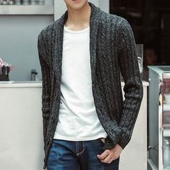 Kapalo - Cable Knit Button-Up Jacket