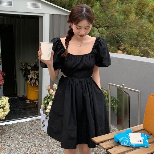 cocktail dress shopee Red Sleeveless Knee-length Dress With Flared Skirt