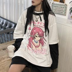 RONIN - Mock Two-Piece Long-Sleeve Printed T-Shirt RONIN - Mock Two-Piece Long-Sleeve Printed T-Shirt