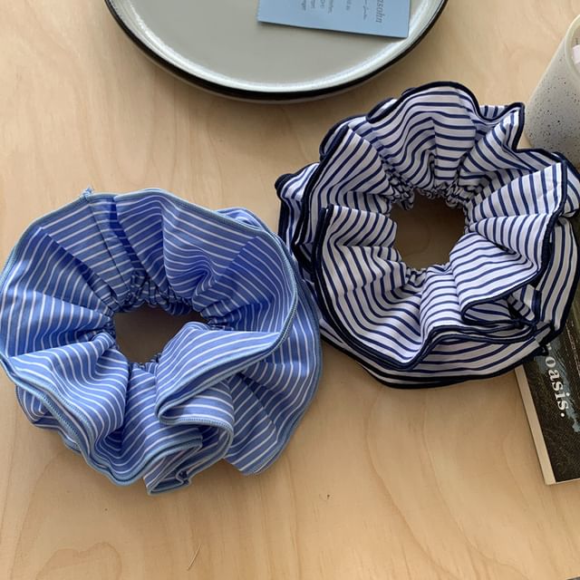 Kayochs-Striped Fabric Scrunchie