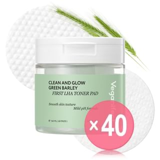 Verafect - Veganifect Clean And Glow Green Barley First LHA Toner Pad (x40) (Bulk Box)