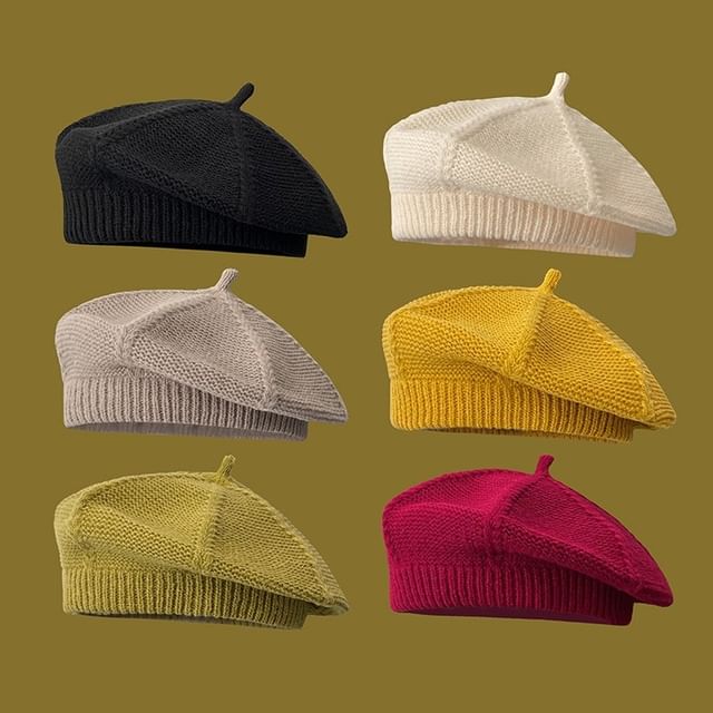 Anavanda-Plain Knit Beret