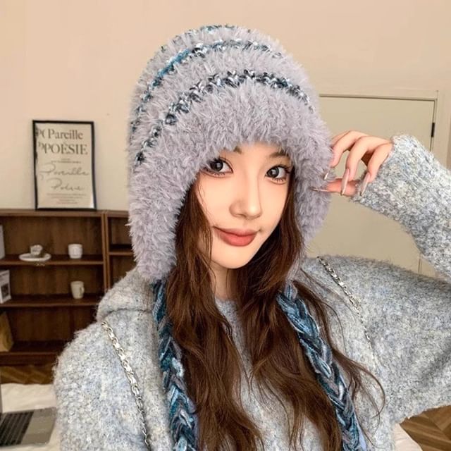 Raconteur-Striped Fleece Beanie