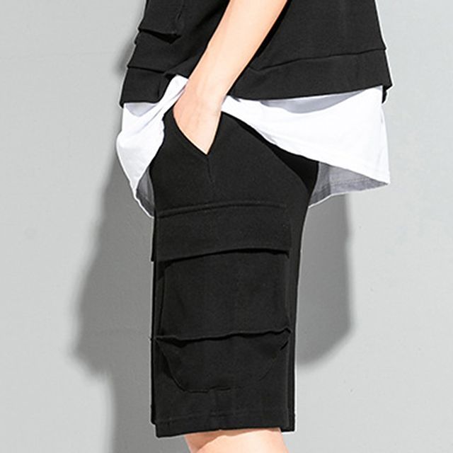 KUMI-Wide Leg Cargo Shorts
