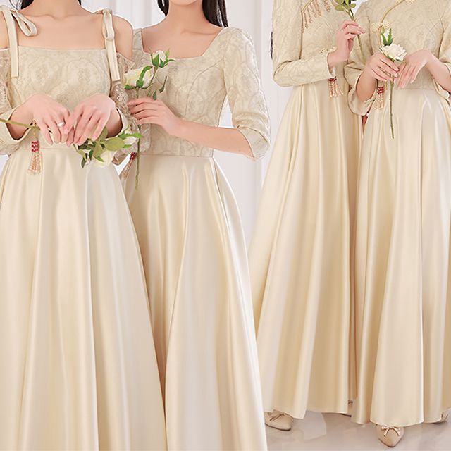 yesstyle bridesmaid dress DreesHouse - Plain A-Line Bridesmaid Dress