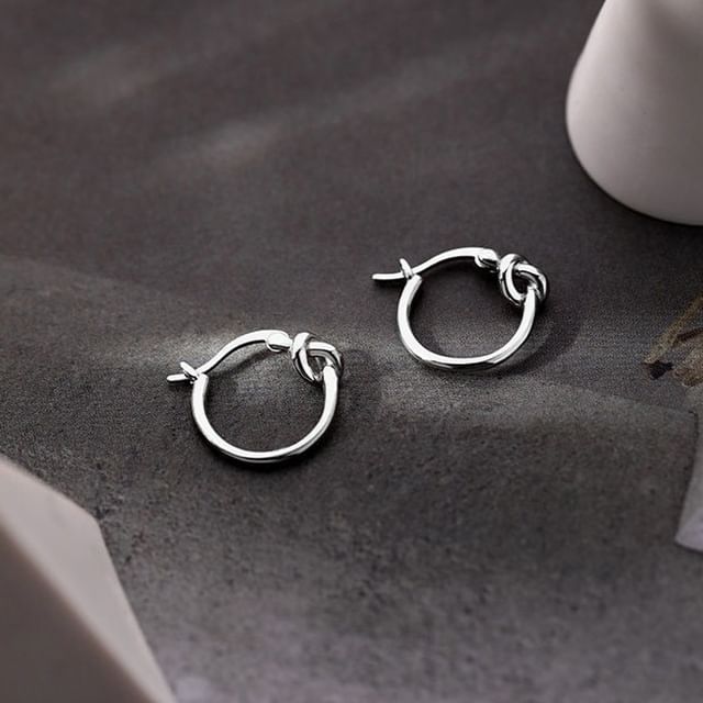 Gaya-Knot Sterling Silver Hoop Earring