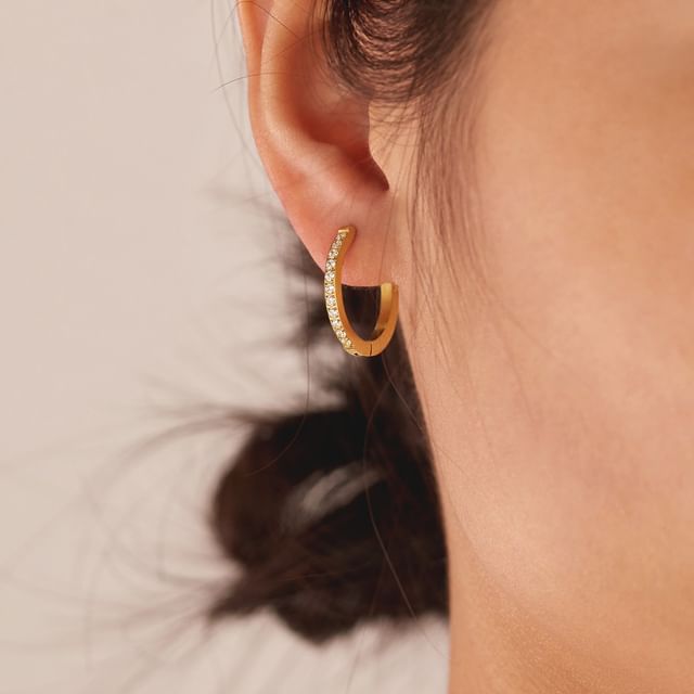 Tenri-Rhinestone Hoop Earring