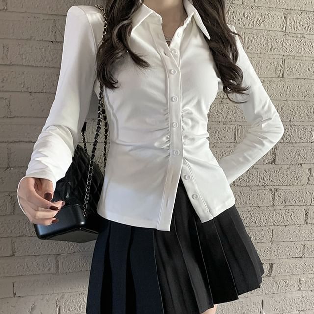 Y's BUTTON DESIGN RAPPED SKIRT グレー1 Y's BUTTON DESIGN RAPPED