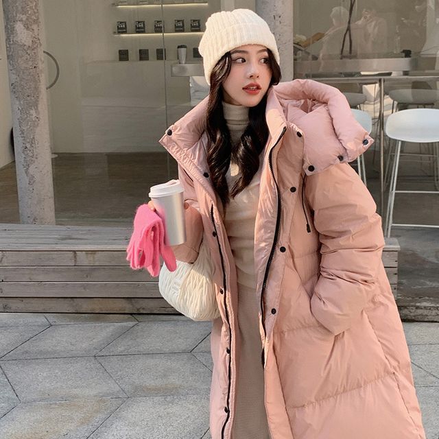 Sienne-Plain Hooded Padded Zip Jacket
