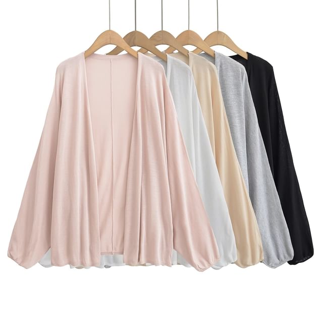 Hollahop-Open Front Plain Cardigan Various Designs
