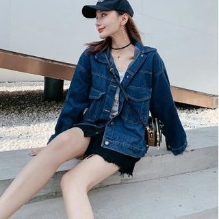 Everose-Cargo Denim Jacket