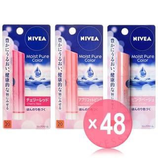 Nivea Japan - Moist Pure Color Lip Balm SPF 20 PA++ (x48) (Bulk Box)