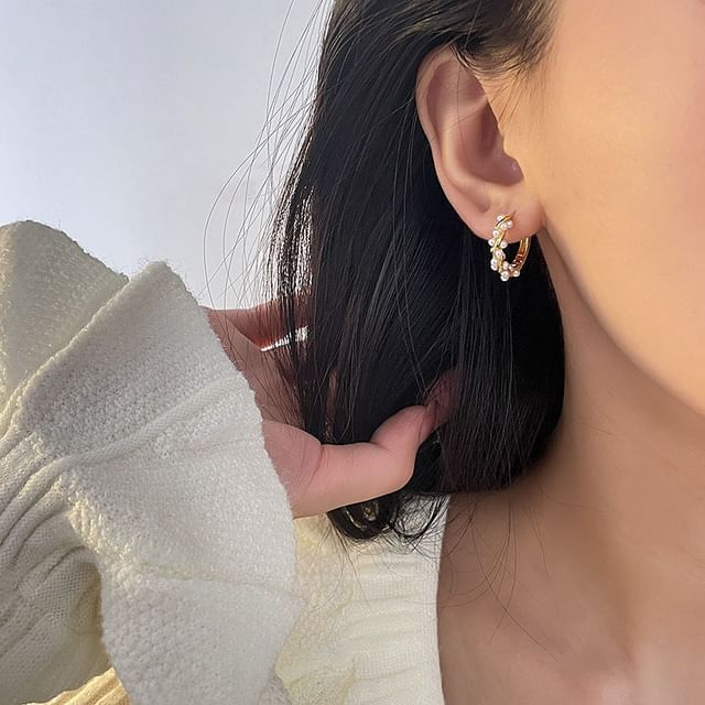 Hansha-Beaded Hoop Earring