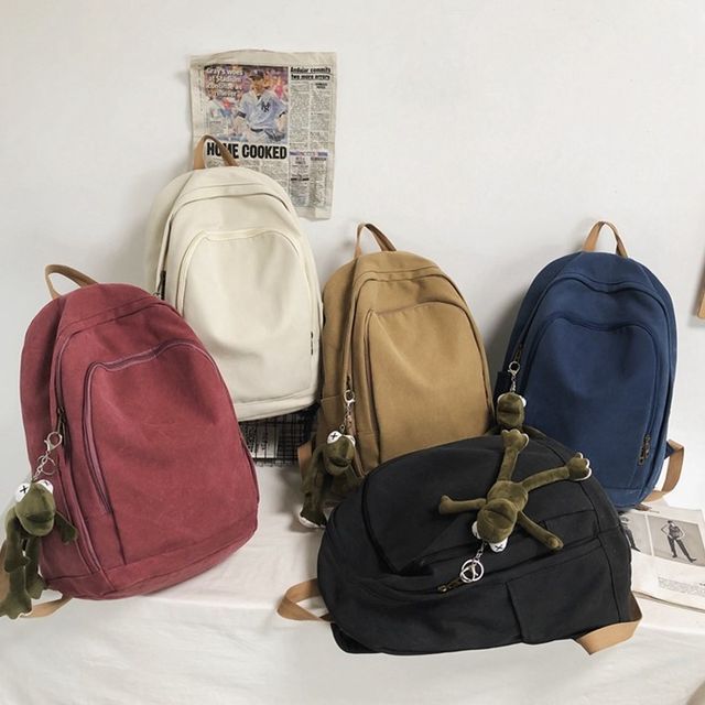 Melois-Plain Canvas Backpack