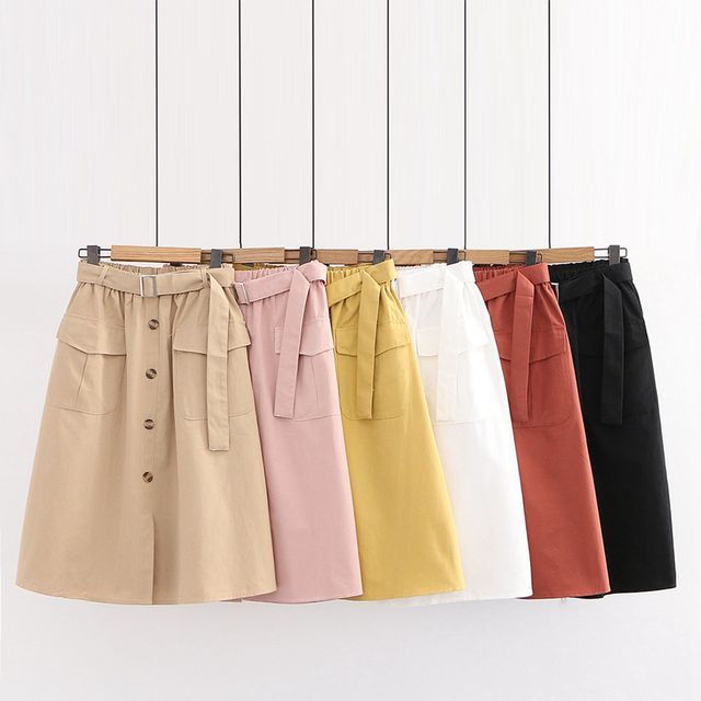 TOJI - Plain A-Line Midi Skirt | YesStyle